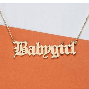 Gold Baby Girl Letter Necklace 18"